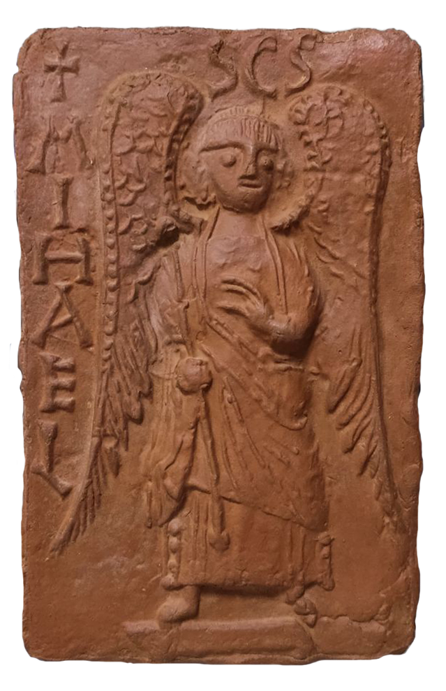 Placa cerámica con arcángel San Miguel (Foto: Museum Terakota-Vinica)